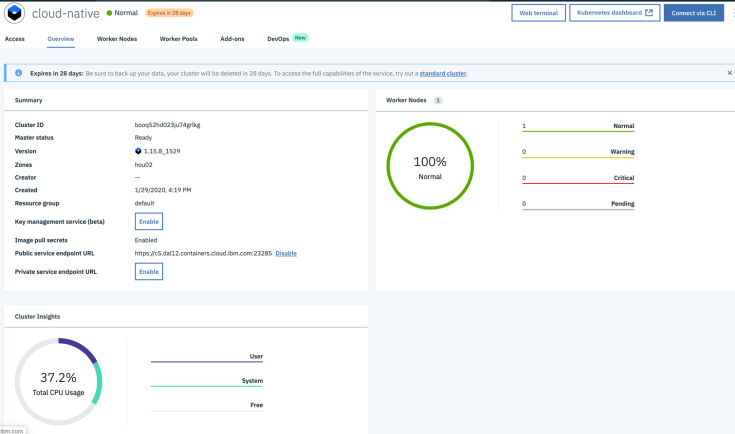 ibm-free-kubernetes-cluster