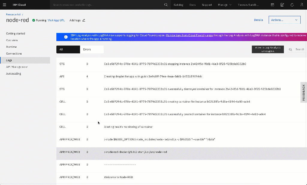 Cf App (Outdated) Run a Docker image as a Cloud Foundry App on IBM Cloud ...