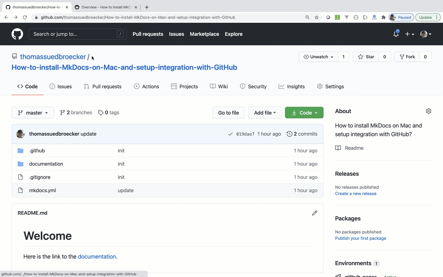 How to install MkDocs on Mac and setup the integration to GitHub pages ...