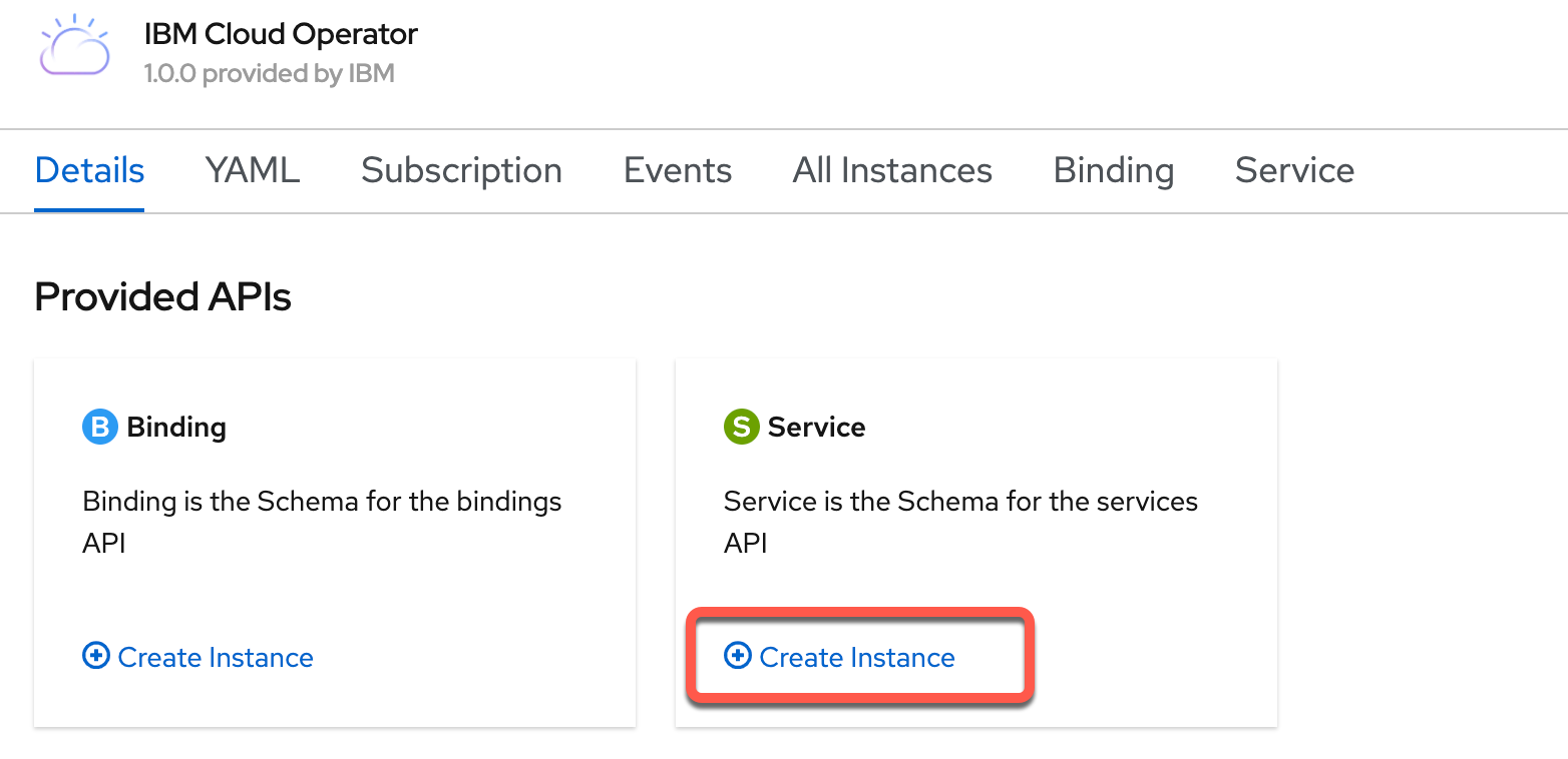 How to configure the IBM Cloud Operator for an existing Cloudant ...